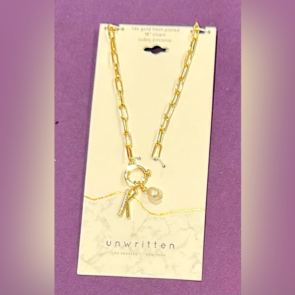 Gold-Plated ‘K’ Initial Necklace
